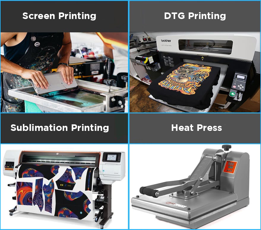 custom t shirt printing 4 ways to print your t shirts 1